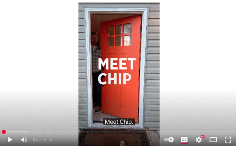 Title screen for Chip Parton's newest campaign ad titled Meet Chip.